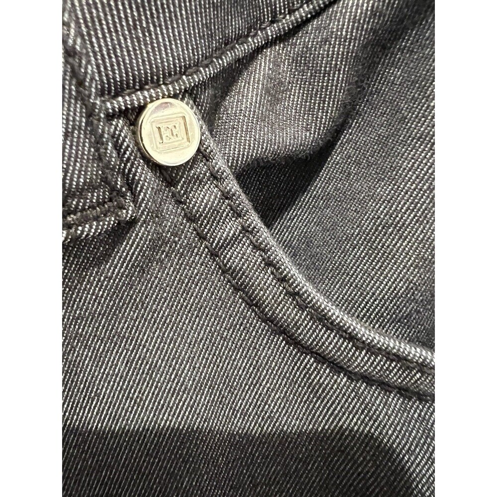 Escada Women’s Shiny Metallic Gray Jeans Straight Leg Size 44 - Picture 4 of 9